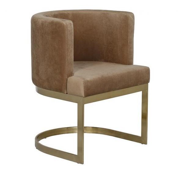 Стул велюр коричневый 76ar-612gold