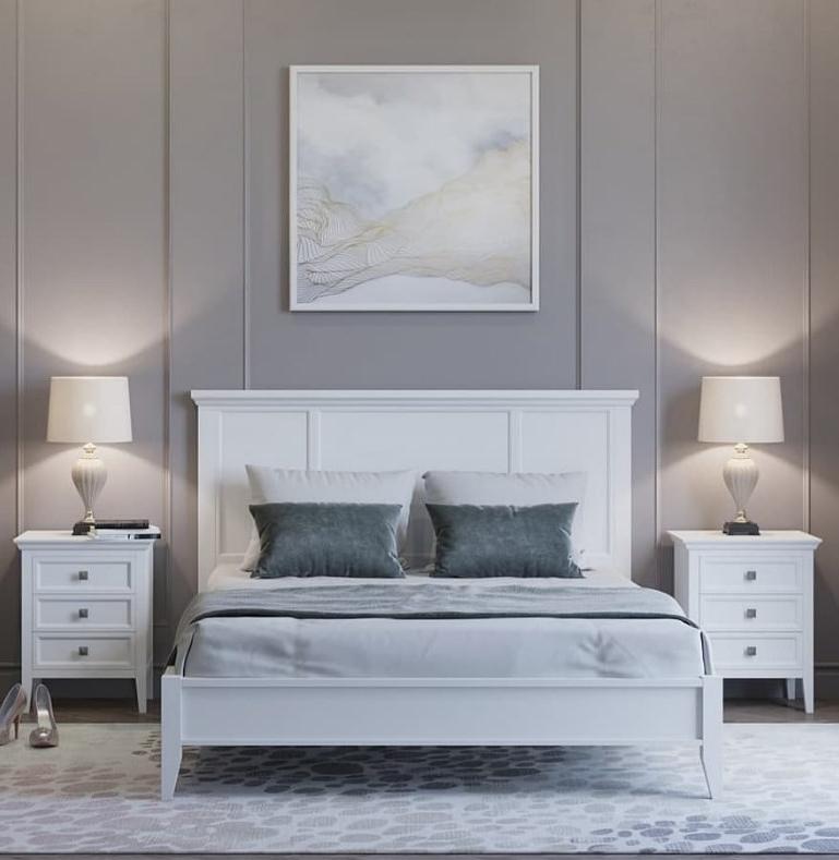 Спальня Бруклин белая из дерева купить в современном стиле недорого в мебель Да Винчи. Доставка и установка в день покупки.  