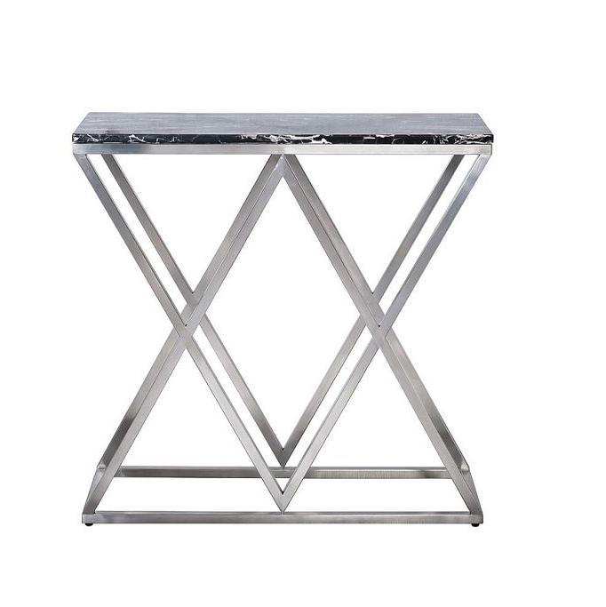 Консоль искусственный черный мрамор/хром 47ed-cst026/80