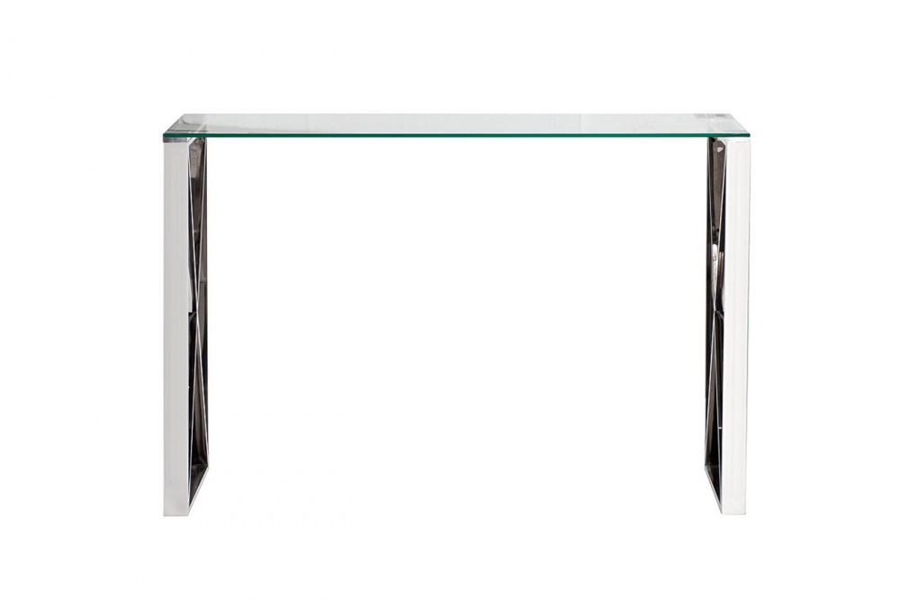 Консоль прозр.стекло/хром 120*40*78см