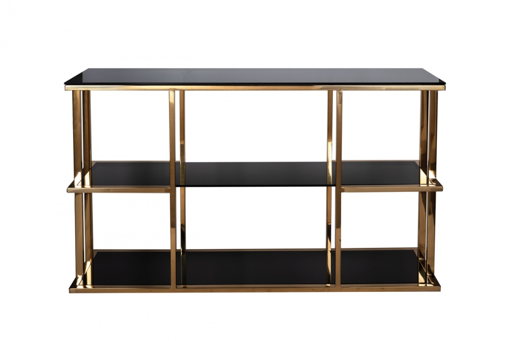 Консоль золотистая/темн.ст. 140*40*80см
