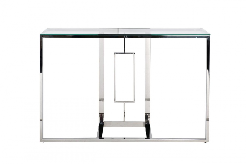 Консоль прозр.стекло/хром 120*40*78см