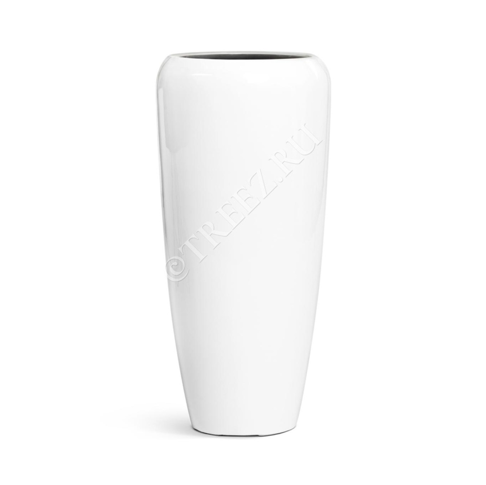 Кашпо TREEZ Effectory - Gloss - Высокий конус Design - Белый глянцевый лак