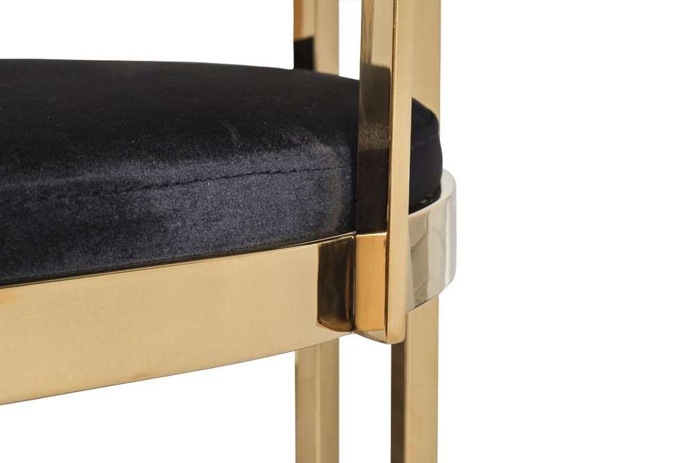 Стул барный велюр черный/золото GY-B8216GOLD-BL