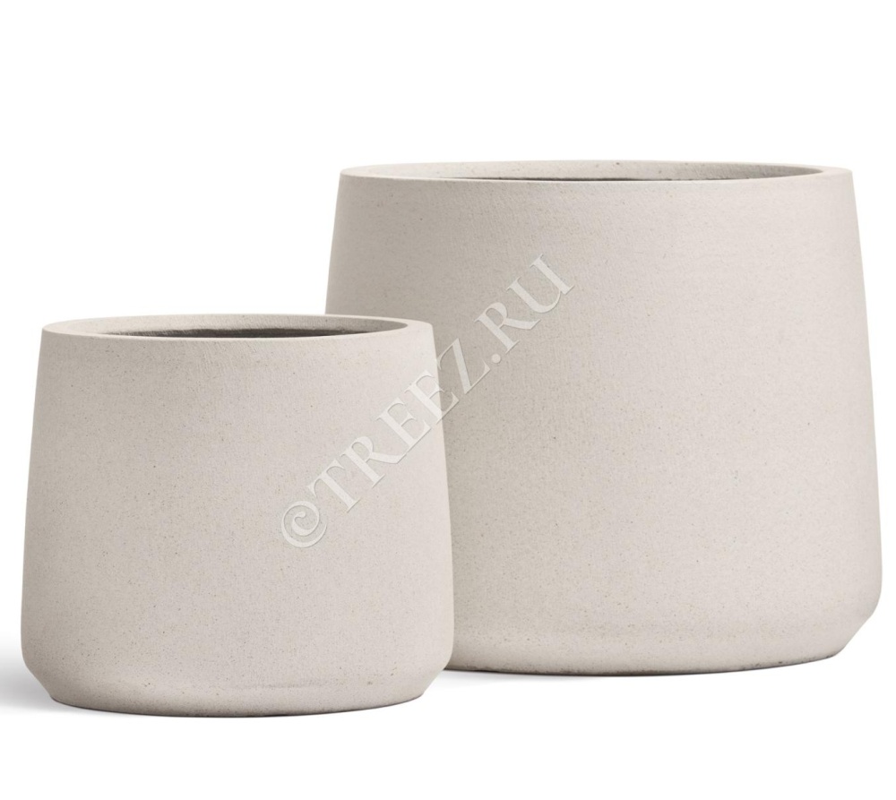 Кашпо TREEZ ERGO - Fine Rock - Чаша Cone - Белый камень