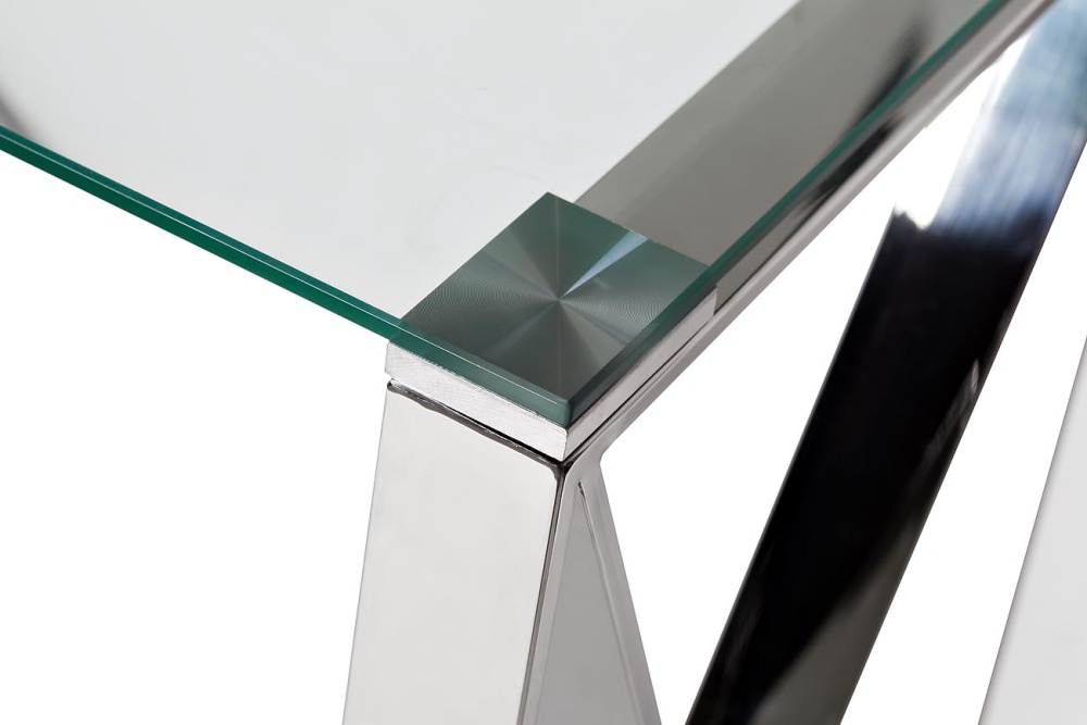 Консоль прозр.стекло/хром 120*40*78см