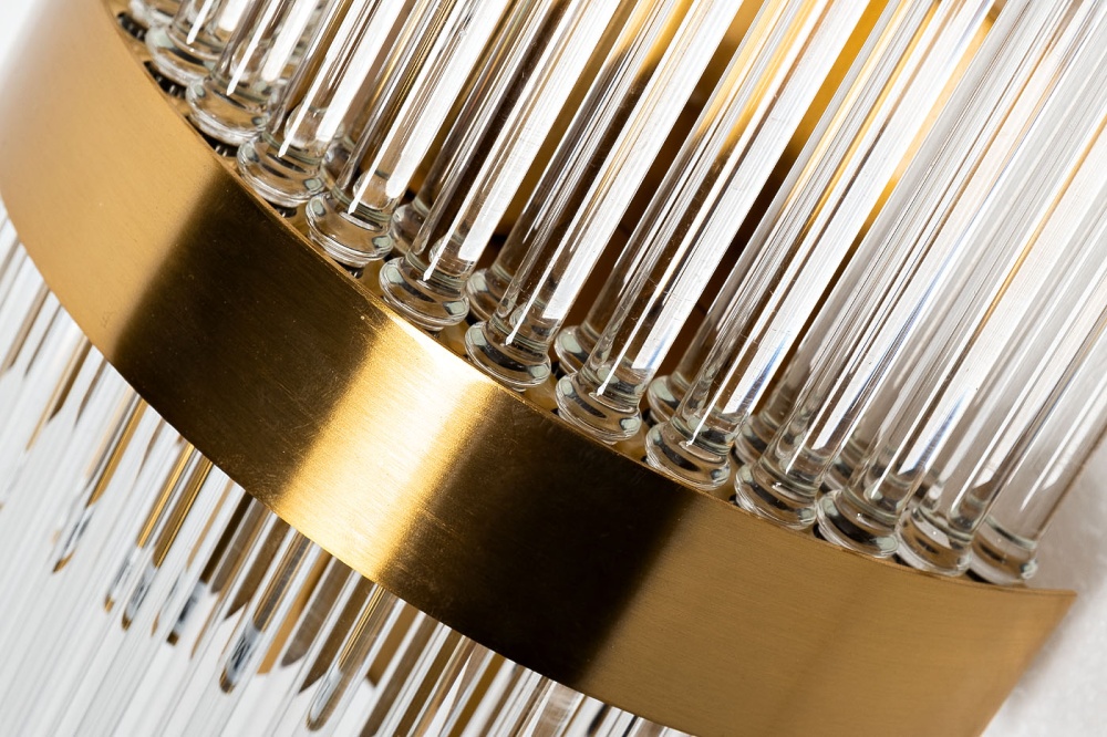 Бра латунь, стекло прозр.  92EL-YG59025