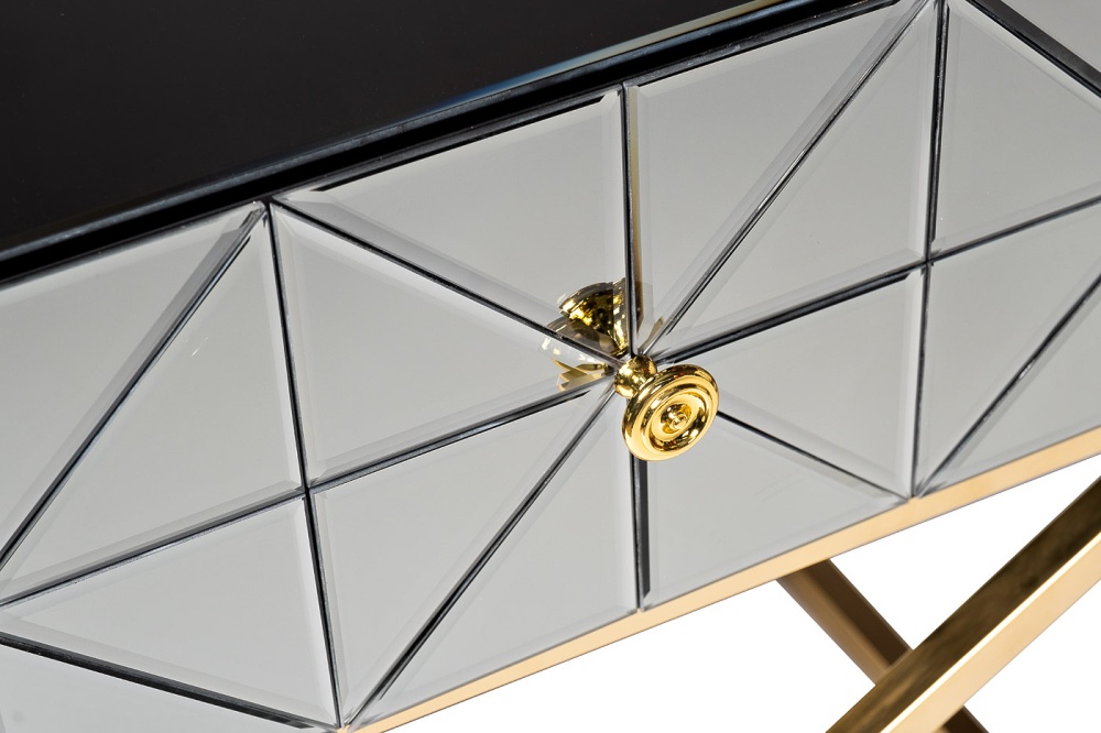 Тумба с матовой зерк.отделкой каркас металл.  60*40*60см