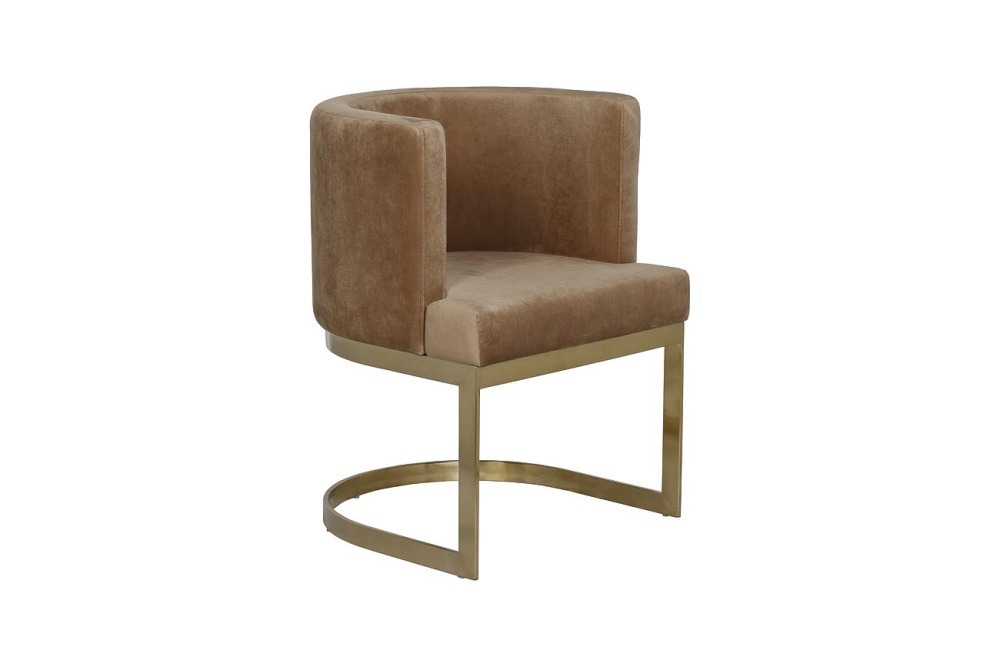 Стул велюр коричневый 76ar-612gold