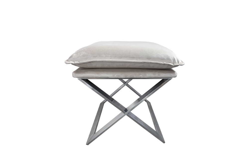 Банкетка велюр бежевый/хром  N-OT-188 BG SL