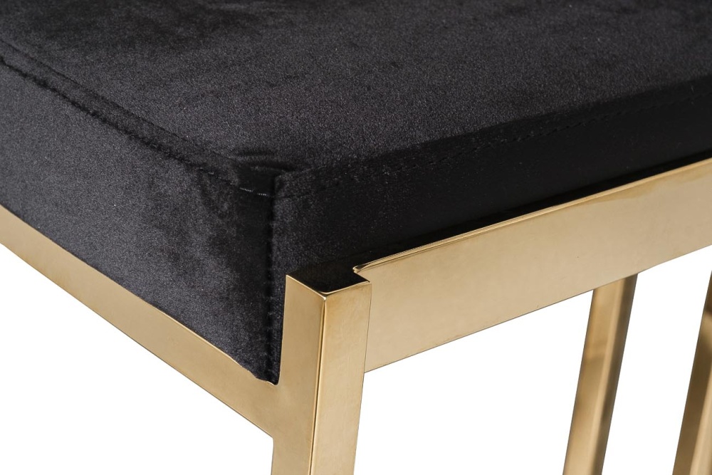 Стул барный велюр черный/золото GY-B8216GOLD-BL