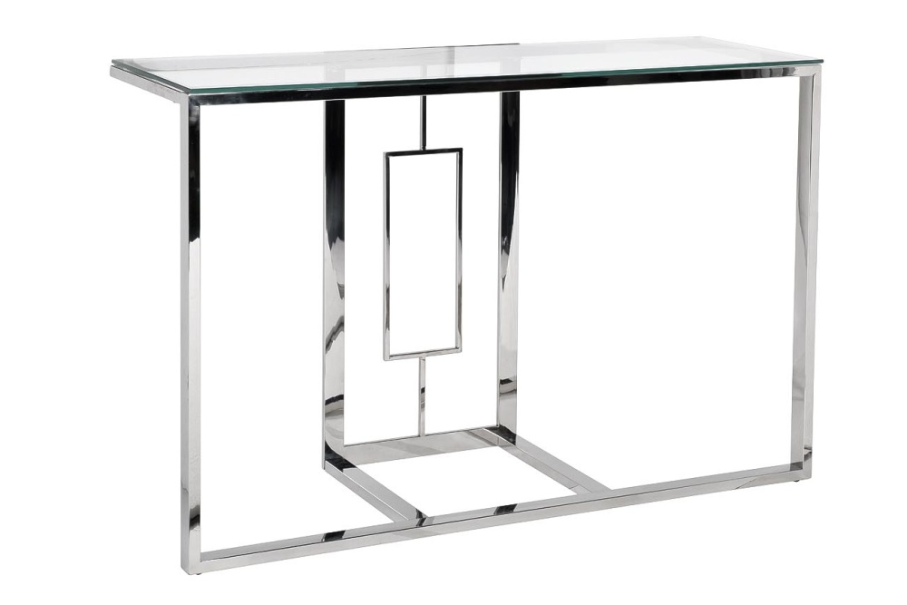 Консоль прозр.стекло/хром 120*40*78см