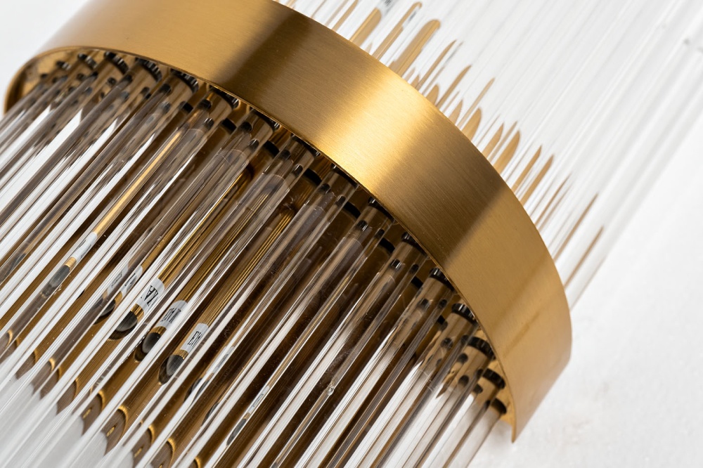 Бра латунь, стекло прозр.  92EL-YG59025