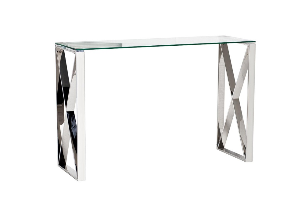 Консоль прозр.стекло/хром 120*40*78см