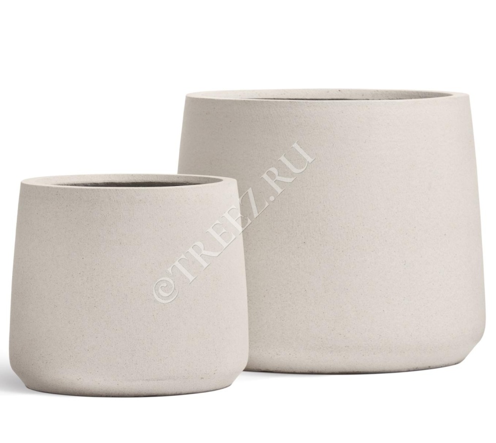 Кашпо TREEZ ERGO - Fine Rock - Чаша Cone - Белый камень