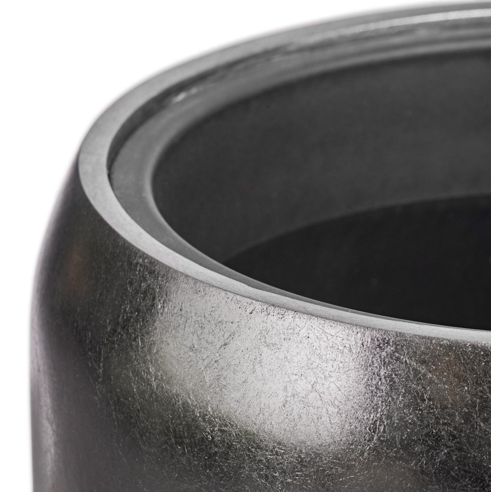 Кашпо TREEZ Effectory - Metal - Высокий округлый конус - Стальное серебро