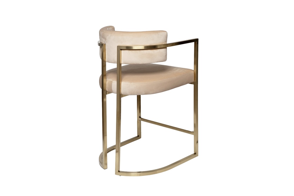 Стул полубарный велюр беж/мат. золото 76AR-603GOLD-BG