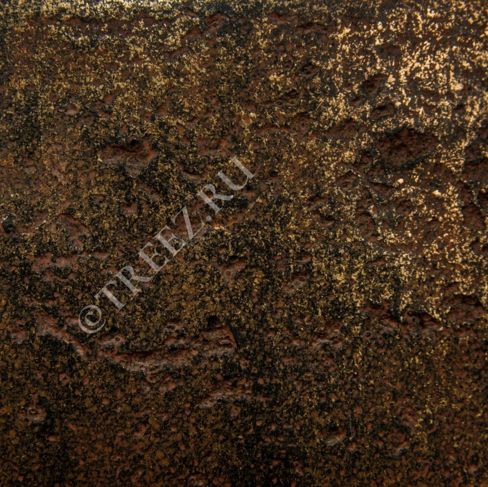 Кашпо TREEZ Effectory - Metal - Высокий округлый конус - Rough с золотой патиной