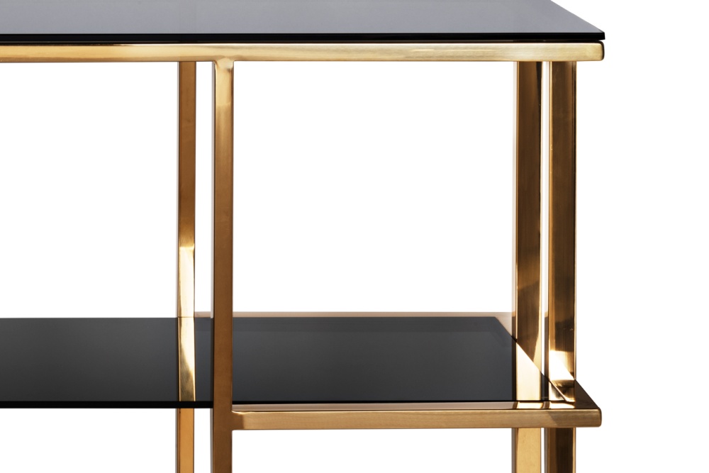 Консоль золотистая/темн.ст. 140*40*80см